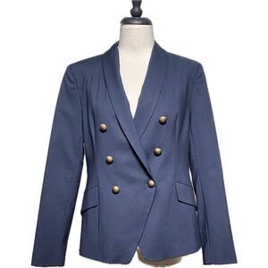 Mohito Collection Navy Double Breasted Fitted Blazer Suit Jacket  Size 40 Large